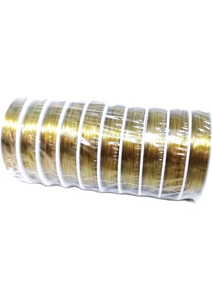 Hayal Sepeti Takı ve Filografi Teli Makara Tel - 0.4mm Ince - 10 Adet Altın Renk