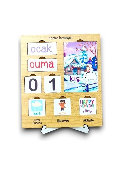 Çocuk Takvimi, Çocuk Aktivite Takvimi, Eğitici Takvim, Ahsap Ahşap Zeka Oyunu
