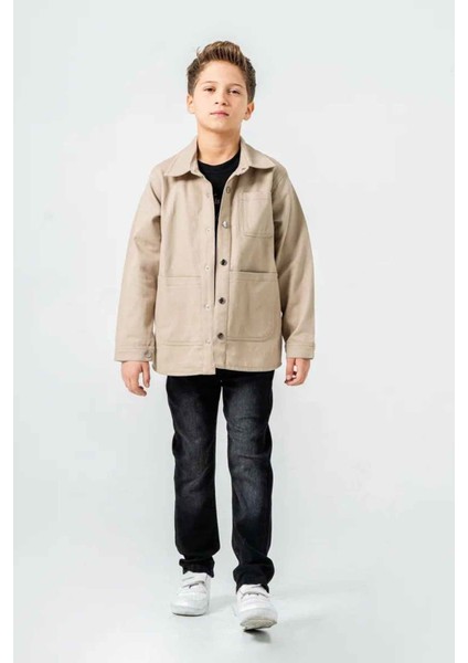 (9-12 Yaş) Çıtçıtlı Keten Gömlekli Erkek Çocuk 3 lü takım - Taş fırsatları