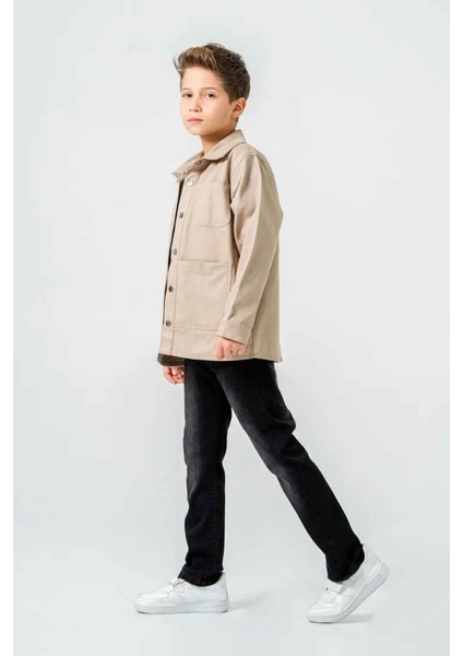 (9-12 Yaş) Çıtçıtlı Keten Gömlekli Erkek Çocuk 3 lü takım - Taş indirimleri