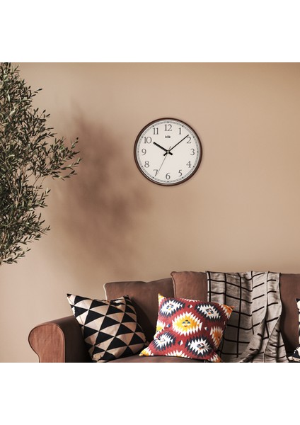 Slim Kahverengi Minimalist Duvar Saati