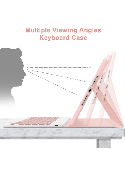 Apple iPad 9. Nesil 10.2" 2021 Kılıf Kablosuz Klavyeli Kılıf Mobax A2602 A2603 A2604 A2605