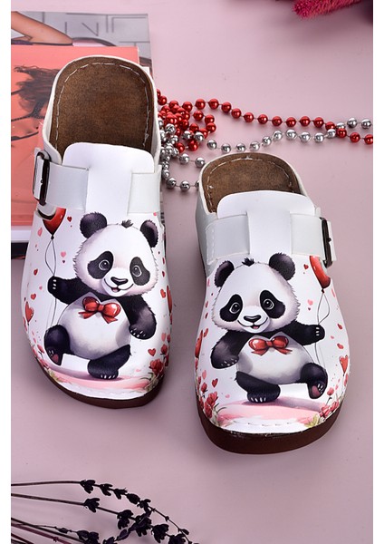 Azizsahinshoes 3035 Balon Tutan Panda Desenli Anatomik Terlik fiyatları