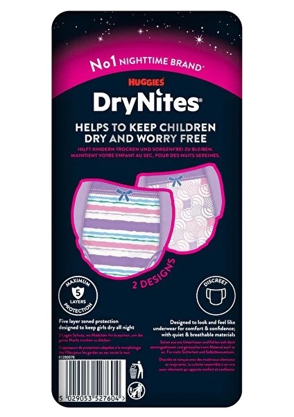 Huggies Drynites Gece Külodu Kız 8-13 Yaş 30-48 kg 6 Paket 54 Adet