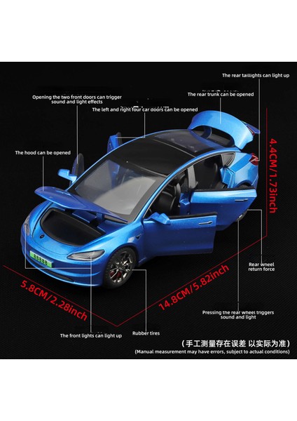 1:32 Tesla Model 3 Simülasyon Alaşım Model Araba Oyuncak Pres Döküm Metal Döküm Ses ve Işık Araba Oyuncakları Araç A941 (Yurt Dışından)