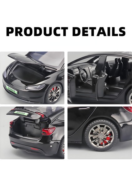 1:32 Tesla Model 3 Simülasyon Alaşım Model Araba Oyuncak Pres Döküm Metal Döküm Ses ve Işık Araba Oyuncakları Araç A941 (Yurt Dışından)
