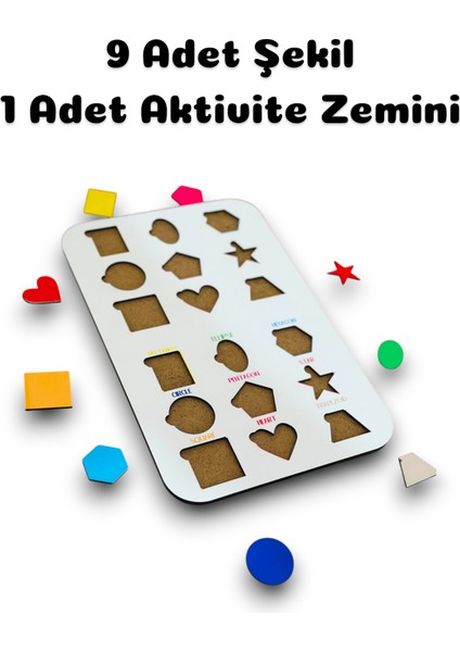 Ingilizce Eğitici Ahşap Geometrik Şekiller Bul Tak, Eğitici Oyuncak, Montessori Eğitim Oyuncak