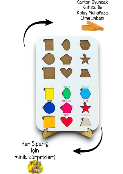 Ingilizce Eğitici Ahşap Geometrik Şekiller Bul Tak, Eğitici Oyuncak, Montessori Eğitim Oyuncak