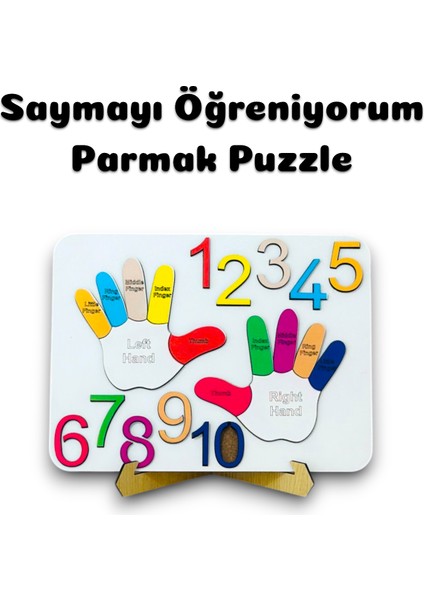 Parmak Puzzle, Rakam Puzzle, Eğitici Oyuncak, Montessori Eğitim Oyuncak, Motor Zeka Oyuncak