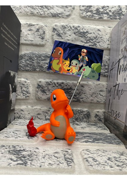Charmander Pokemon Figürlü Not & Fotoğraf Tutucu - Ofis ve Çalışma Masaları Için Dekoratif Organizer modelleri
