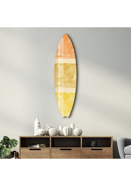 Golden Horizon Abstract Surfboard Cam Tablo