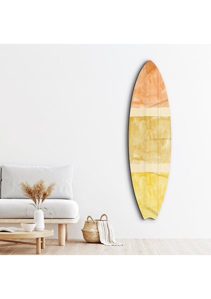 Golden Horizon Abstract Surfboard Cam Tablo