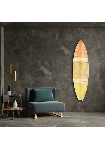 Golden Horizon Abstract Surfboard Cam Tablo