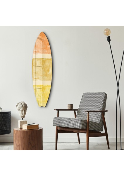 Golden Horizon Abstract Surfboard Cam Tablo