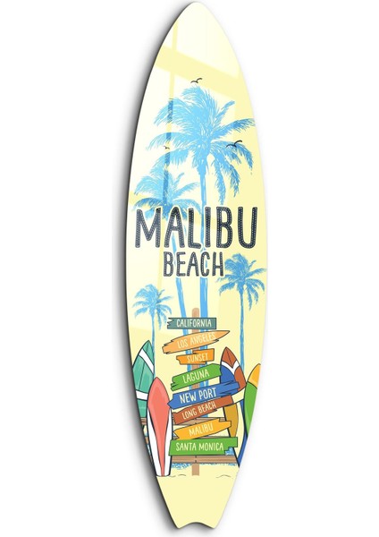 Malibu Vibes Surfboard Cam Tablo