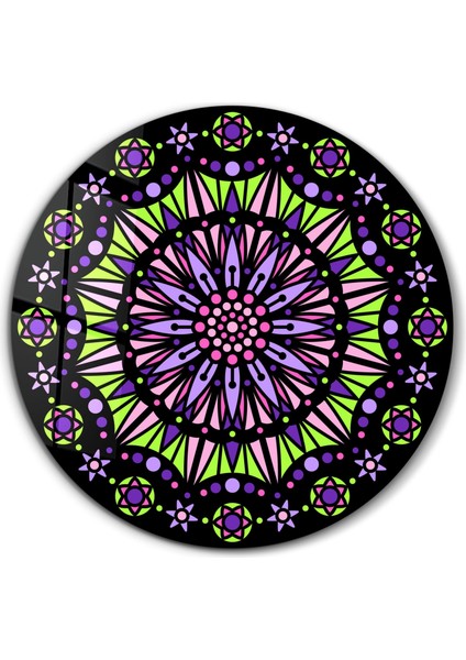 Neon Mandala Harmony Rounded Cam Tablo