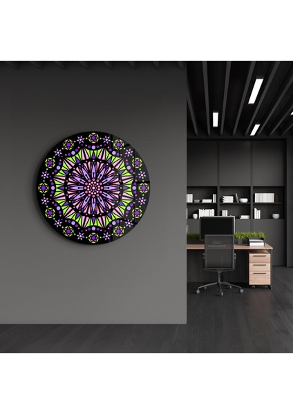 Neon Mandala Harmony Rounded Cam Tablo