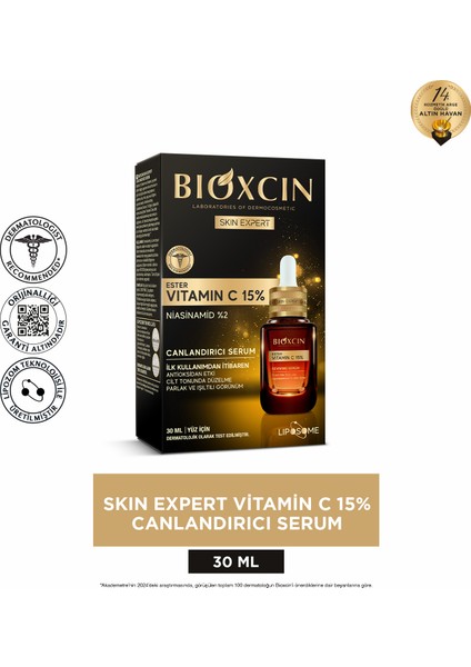 Ester C Vitamini Serum %15 & Niasinamid %2 - Aydınlatıcı Canlandırıcı Renk Tonu Eşitleyici Lipozomal