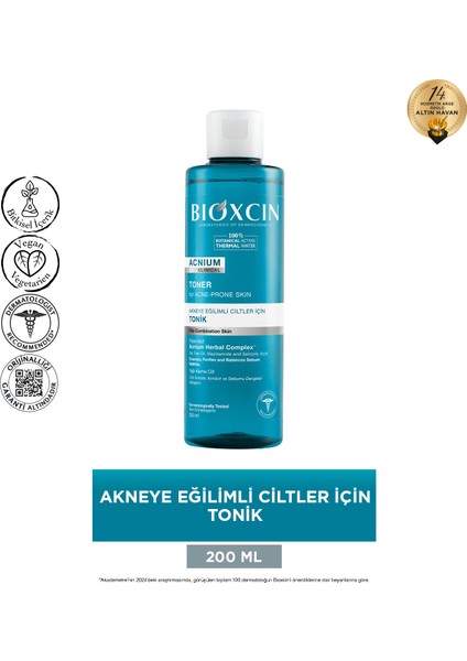 Acnium Tonik Clinical Vegan Akneye Eğilimli Ciltler İçin 200 ml