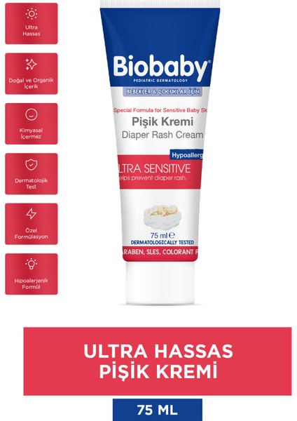 Bebek Pişik Kremi %40 Çinko 75 gr - Organik Kır Iğdesi Yağı Ve Zeytinyağı Içerir