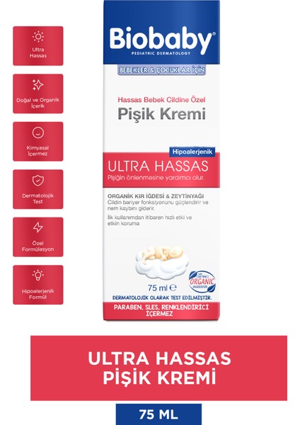 Bebek Pişik Kremi %40 Çinko 75 gr - Organik Kır Iğdesi Yağı Ve Zeytinyağı Içerir