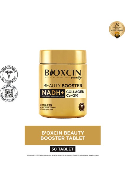 Beauty Booster 60 Tablet - Kolajen Nadh+ Co Q10 Glutatyon Biotin Astaksantin Resveratrol Hya Asit.