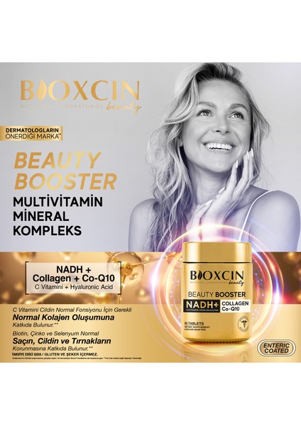 Beauty Booster 60 Tablet - Kolajen Nadh+ Co Q10 Glutatyon Biotin Astaksantin Resveratrol Hya Asit.