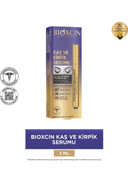 Kaş Kirpik Serumu - Kolajen Hyaluronik Asit Hint Yağı Keratin Peptidleri B5 Biocomplex B11