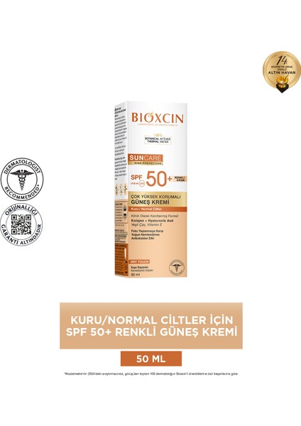 Renkli Sun Care Spf 50 Çok Yüksek Korumalı Güneş Kremi Kuru Normal Ciltler Suya Dayanıklı 50 Ml
