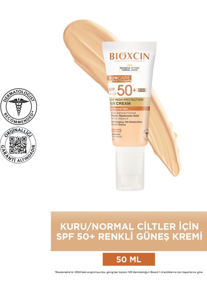 Renkli Sun Care Spf 50 Çok Yüksek Korumalı Güneş Kremi Kuru Normal Ciltler Suya Dayanıklı 50 Ml