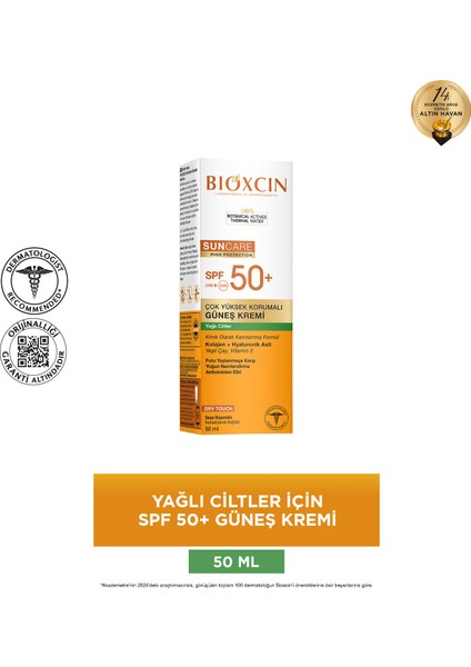 Spf 50+ Güneş Kremi 50 ml Yağlı Cilt