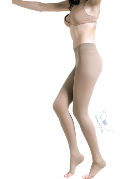 Orta Basınçlı (23 - 32 Mmhg) Külotlu Varıs Çorabı (Burnu Açık)
