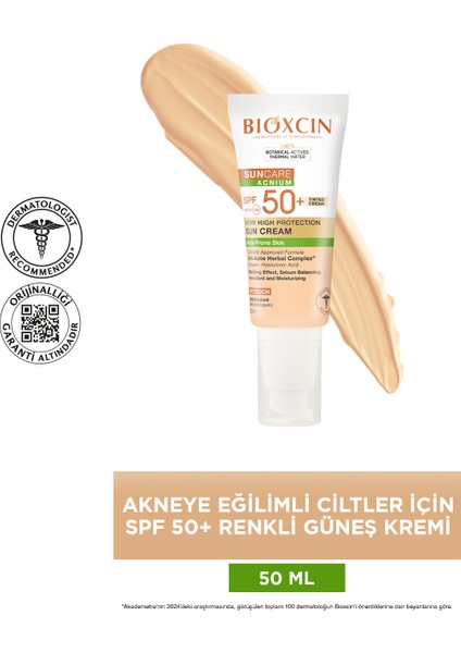 Suncare Acnium Tinted SPF50 Güneş Kremi 50 ml