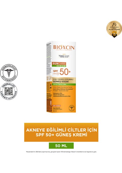 Spf 50+ Güneş Kremi 50 ml Akneye Eğilimli Cilt