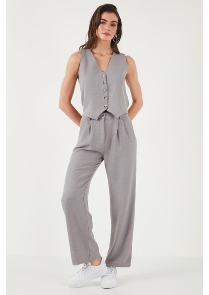 Regular Fit Bol Paça Yelekli Takım Bayan TAKIM 67045162S4