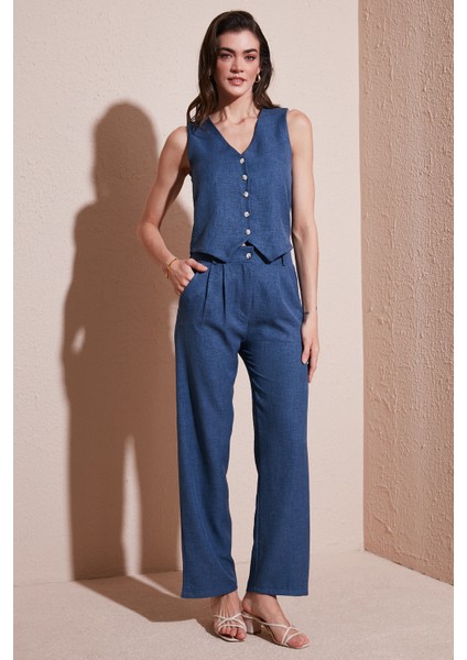 Regular Fit Bol Paça Yelekli Takım Bayan TAKIM 67045162S4