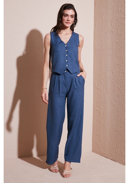 Regular Fit Bol Paça Yelekli Takım Bayan TAKIM 67045162S4
