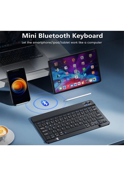 Samsung Galaxy Tab A9 Plus 11 Inç Uyumlu Standli Tablet Kilif + Bluetoothlu Klavye Mouse