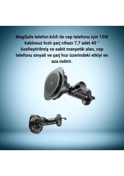 15W Kablosuz Şarjlı Magsafe Uyumlu Telefon Tutucu, Kancalı Düşmez Titremez Süper Telefon Tutucu modelleri