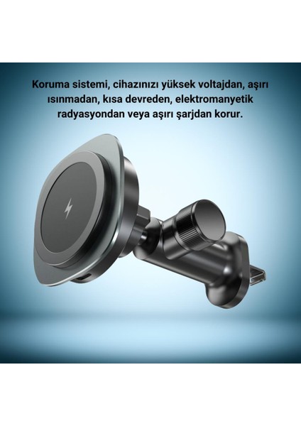 15W Kablosuz Şarjlı Magsafe Uyumlu Telefon Tutucu, Kancalı Düşmez Titremez Süper Telefon Tutucu fırsatları
