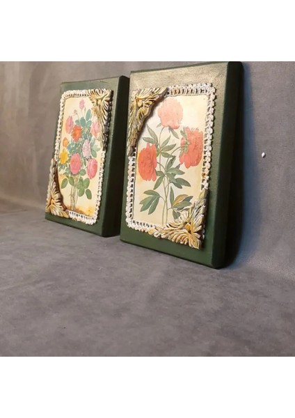 2706 El Yapımı Çiçekli 2' Li Vintage Duvar Panosu modelleri