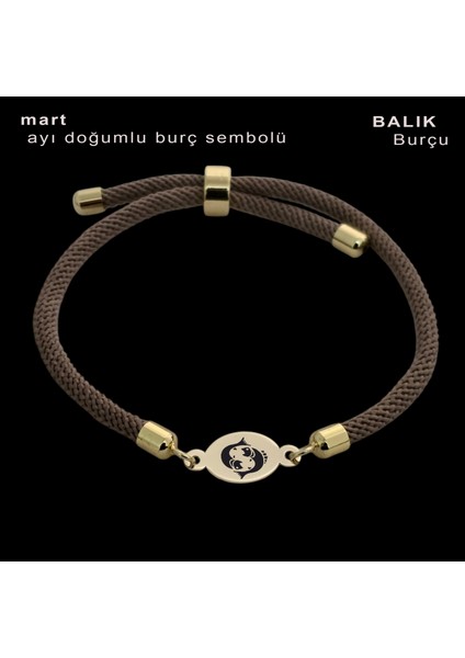 Yuvarlak Figürlü 14 Ayar Altın Plakalı Özel Burç Semboller Bilekliği