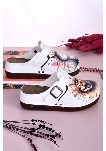 3036 Mutlu Kediler Desenli Anatomik Terlik