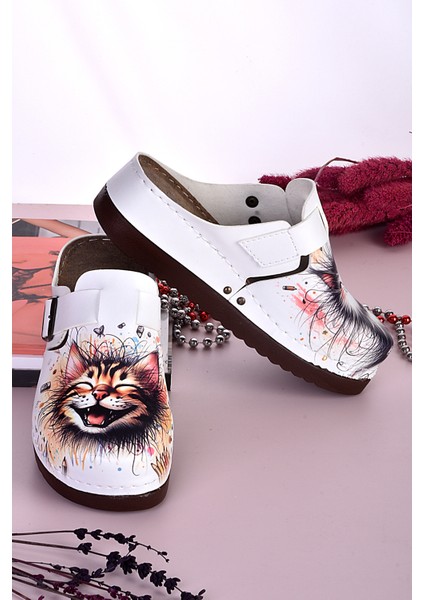 3036 Mutlu Kediler Desenli Anatomik Terlik fiyatları