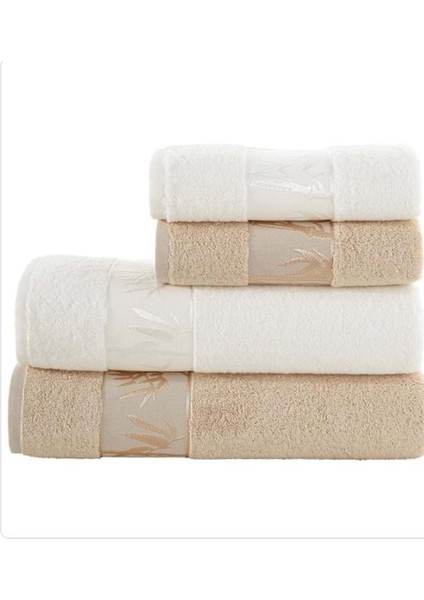 Bambu 4lü Banyo Havlu Takımı Cappuccino/krem