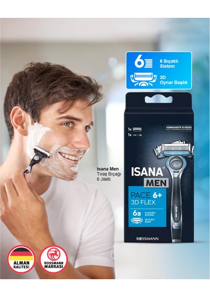 Men Tıraş Makinesi Pace 6 6 Bıçaklı Sistem 1 Adet