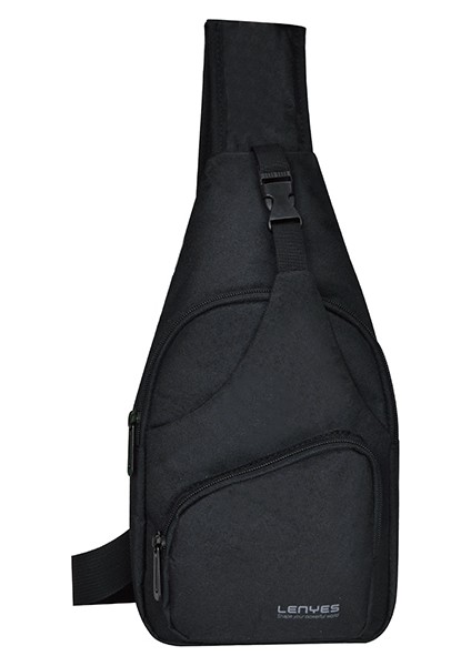 Omuz Askılı Çapraz Vücut Çantası Lenyes LB526 Urus Serisi Su Geçirmez Polyester Kumaş Siyah