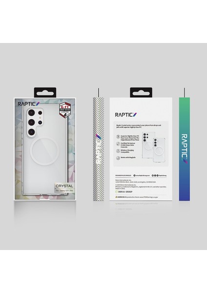 Galaxy S25 Ultra Kılıf Magsafe Uyumlu Raptic Crystal Magsafe Serisi Şeffaf Kapak Şeffaf