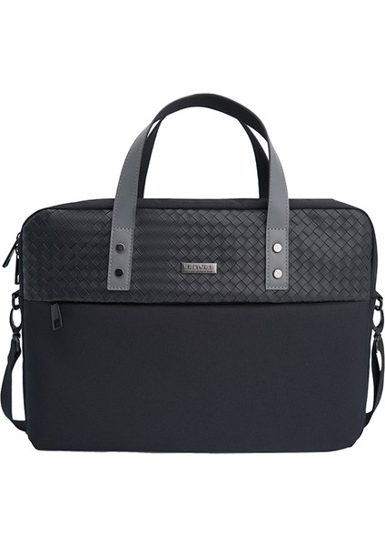 13-14 Inç Omuz Askılı Laptop Çantası Lenyes LB552 Voyagers Serisi Su Geçirmez Polyester Kumaş Siyah