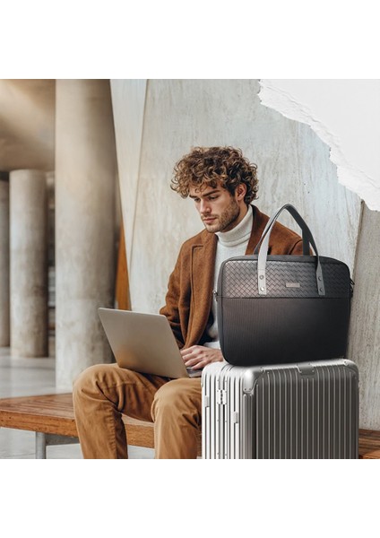 13-14 Inç Omuz Askılı Laptop Çantası Lenyes LB552 Voyagers Serisi Su Geçirmez Polyester Kumaş Siyah fırsatları